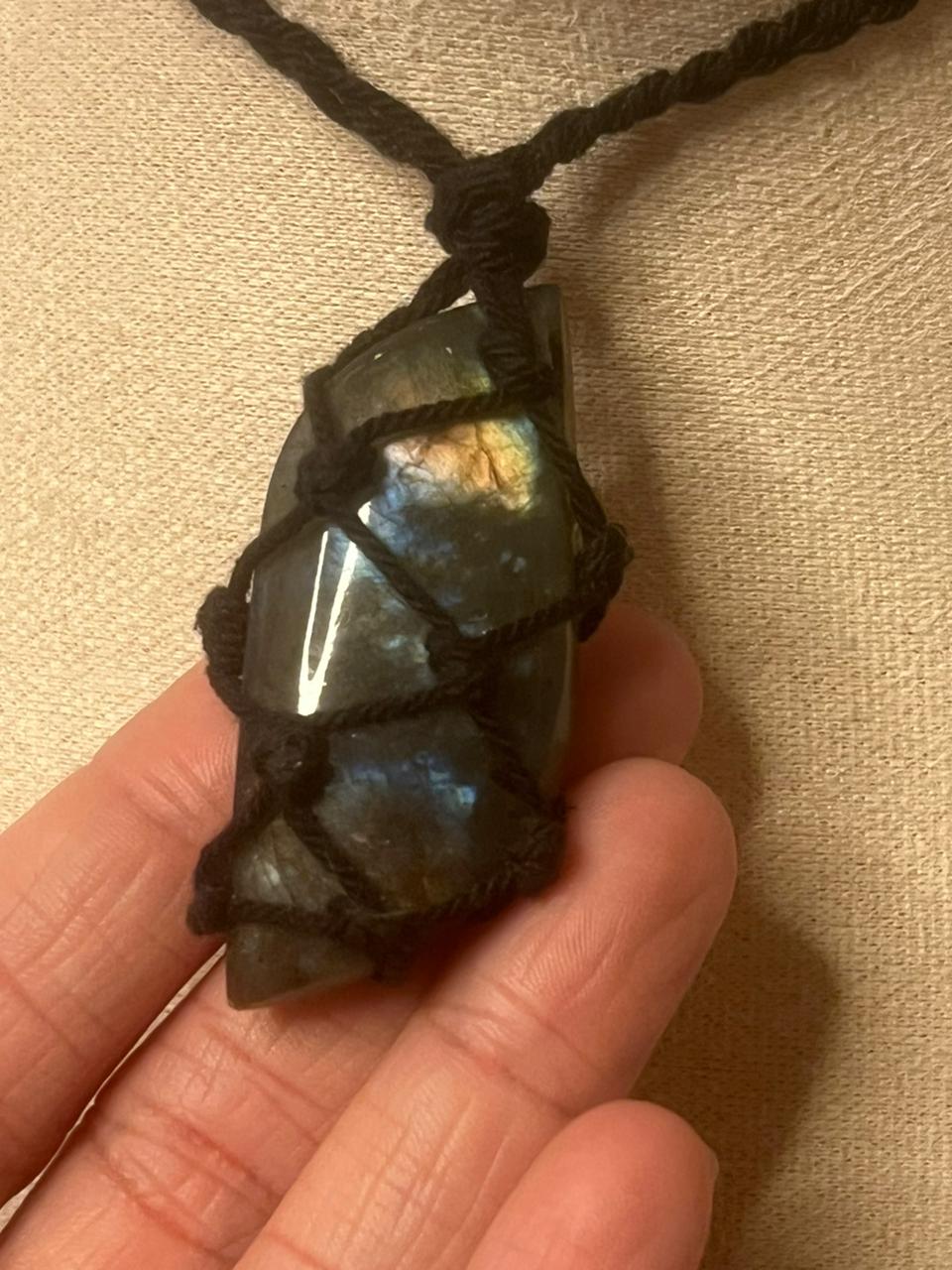 Labradorite macrame