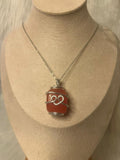 Faux cherry quartz necklace