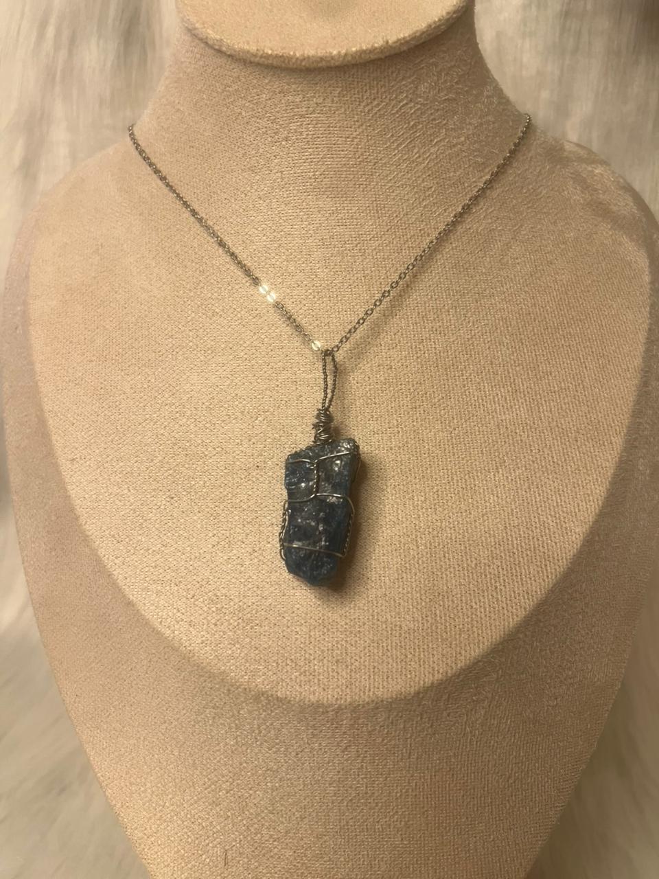Blue apatite necklace
