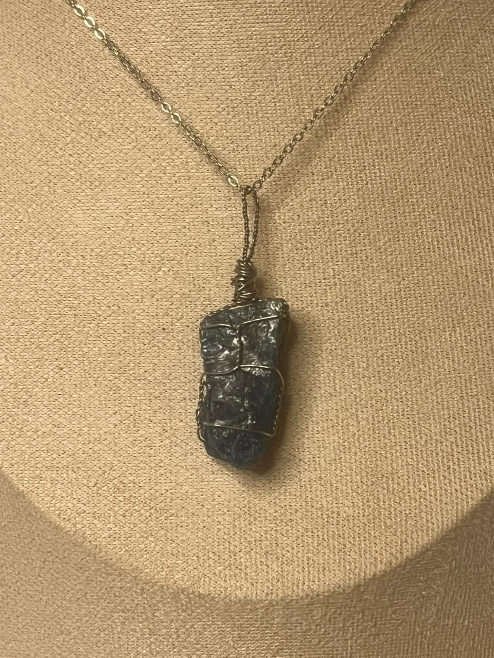 Blue apatite necklace