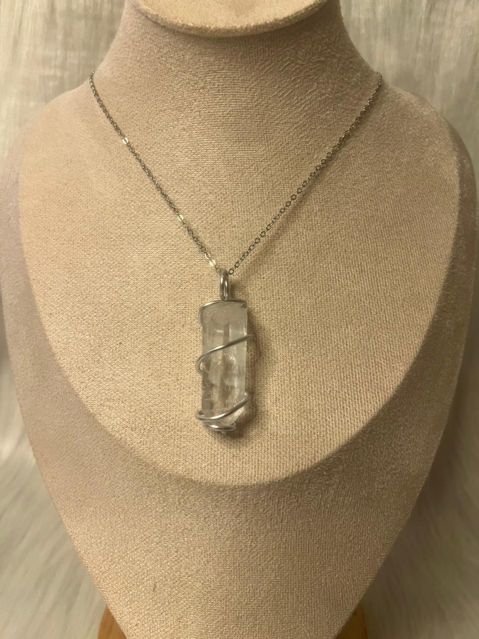 Clear quartz necklace