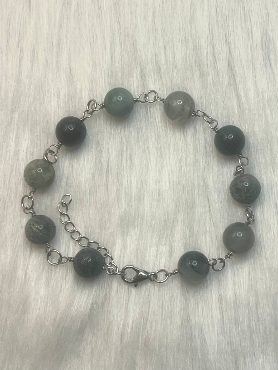 Moss agate bracelet