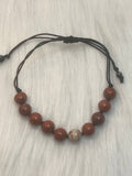 Red jasper macrame bracelet