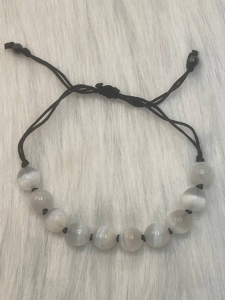Selenite macrame bracelet