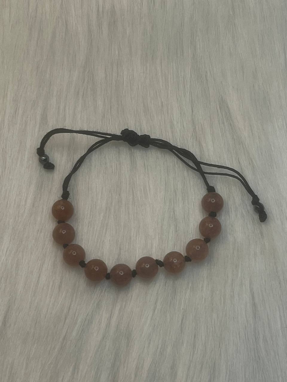 Strawberry quartz macrame bracelet