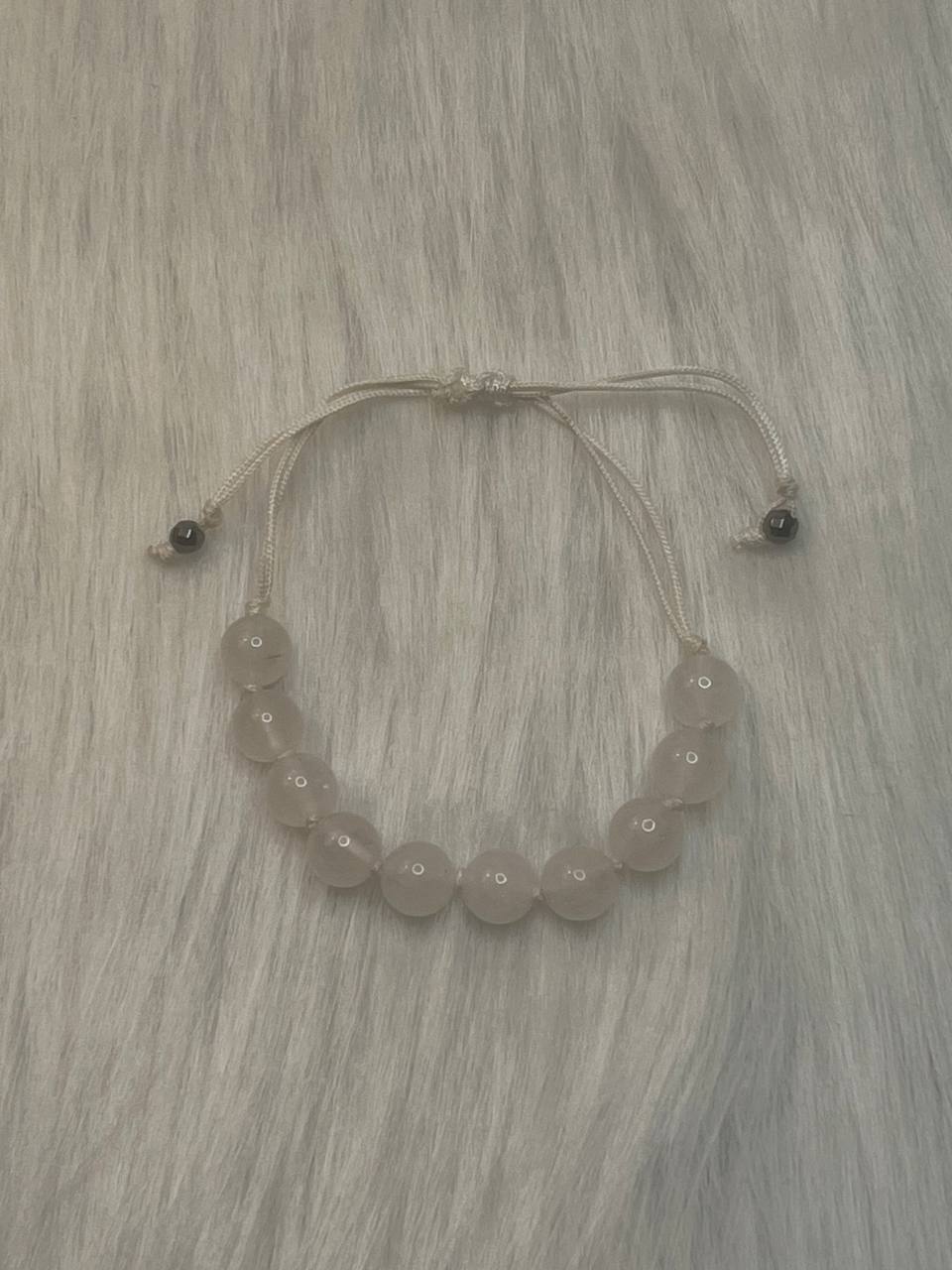 Rose quartz macrame bracelet