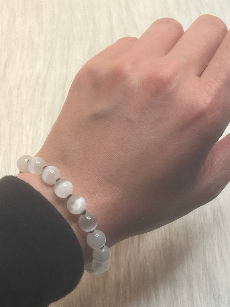 Selenite macrame bracelet