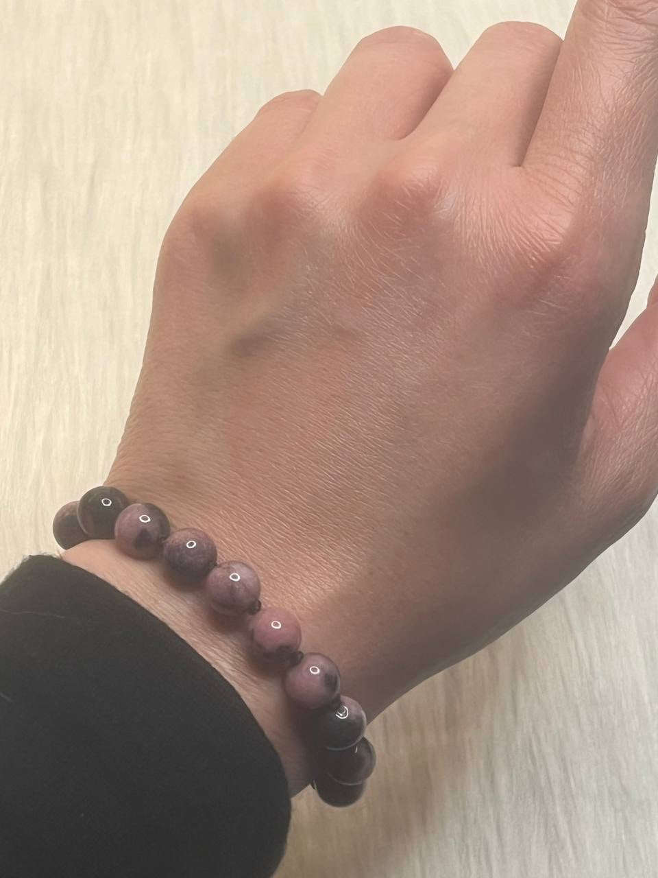 Rhodonite macrame bracelet