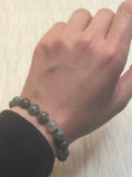 Moss agate macrame bracelet