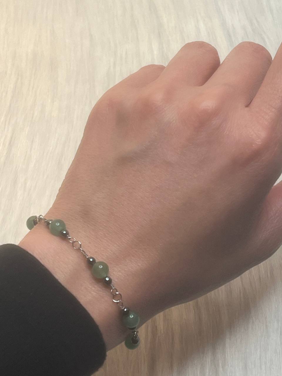 Jade x hematite bracelet