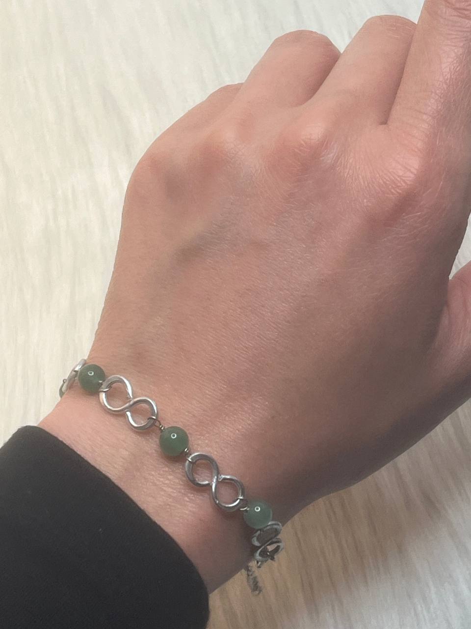 Infinity jade bracelet
