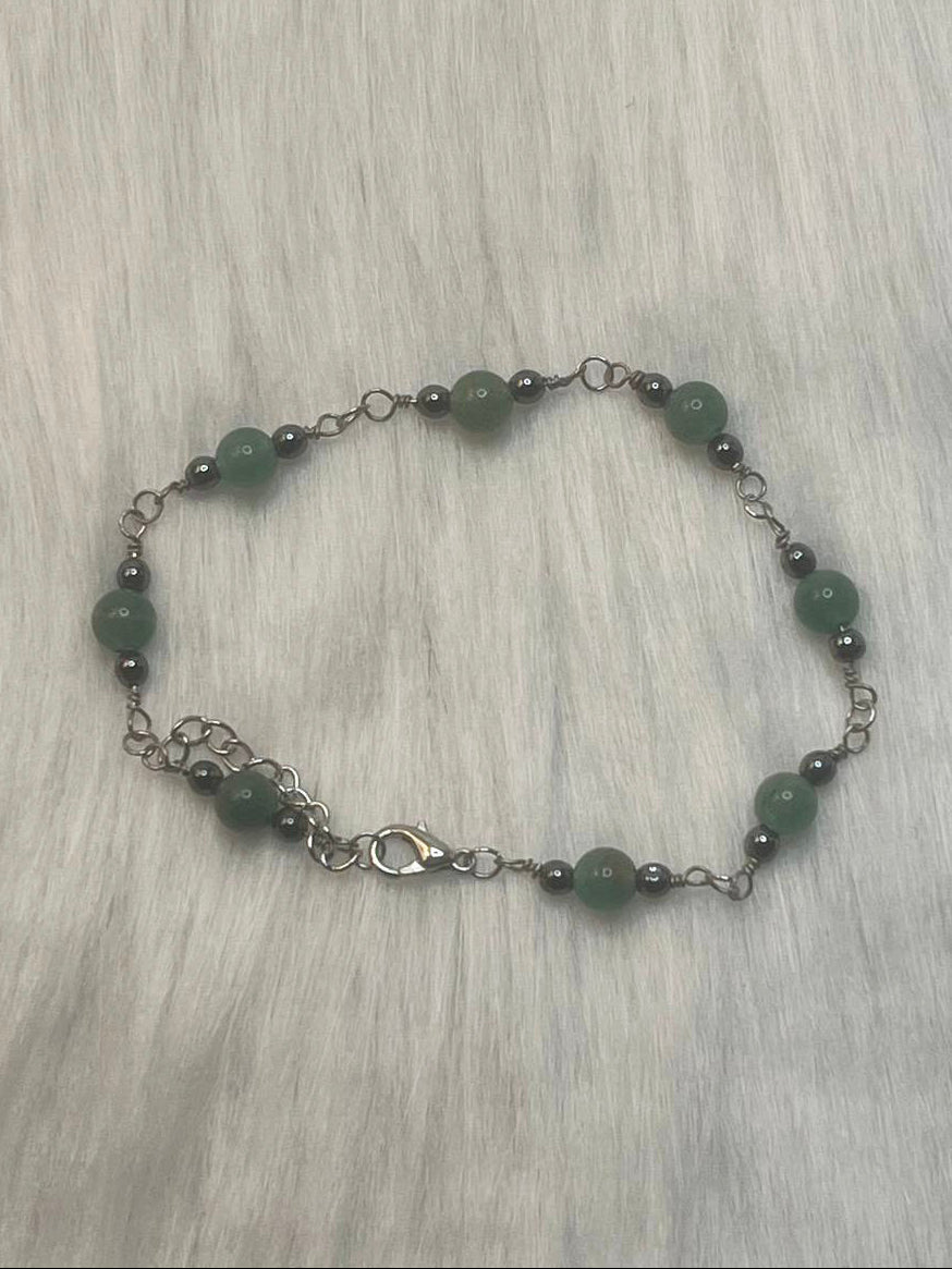 Jade x hematite bracelet