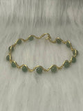 Crystals ripple brass bracelet