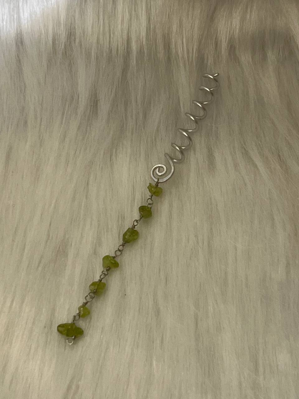 Peridot hair charm