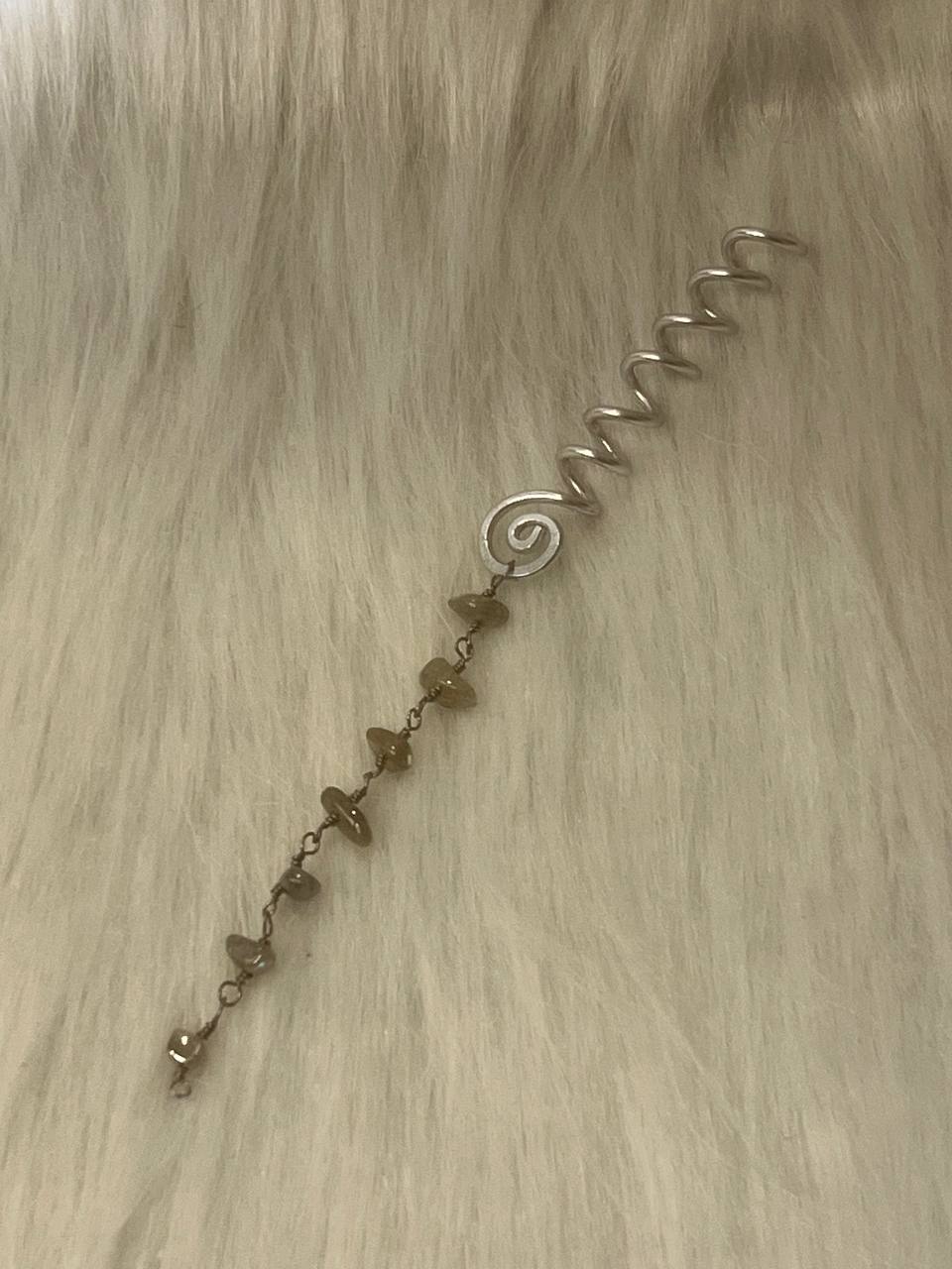 Labradorite hair charm