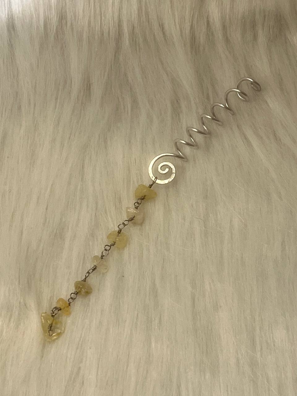 Citrine hair charm
