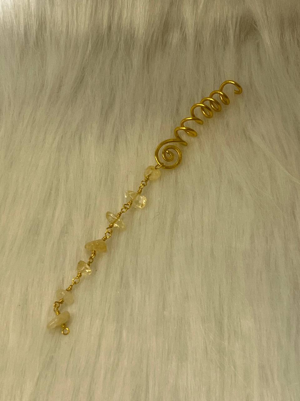 Citrine hair charm