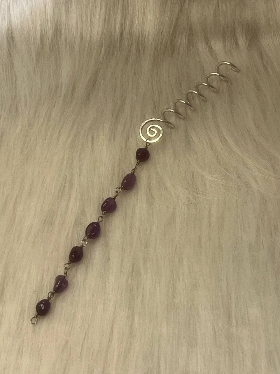 Amethyst hair charm