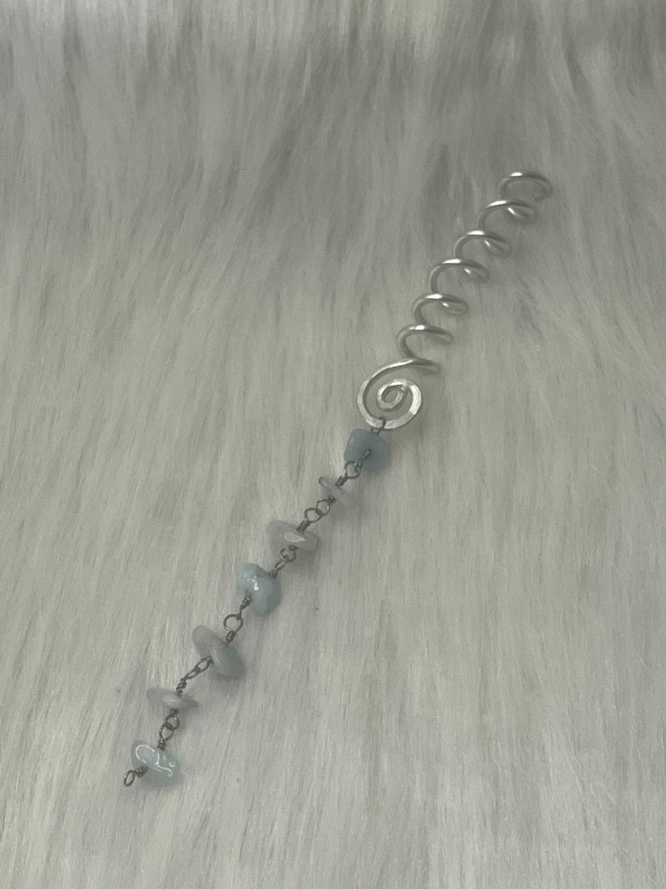 Aquamarine hair charm