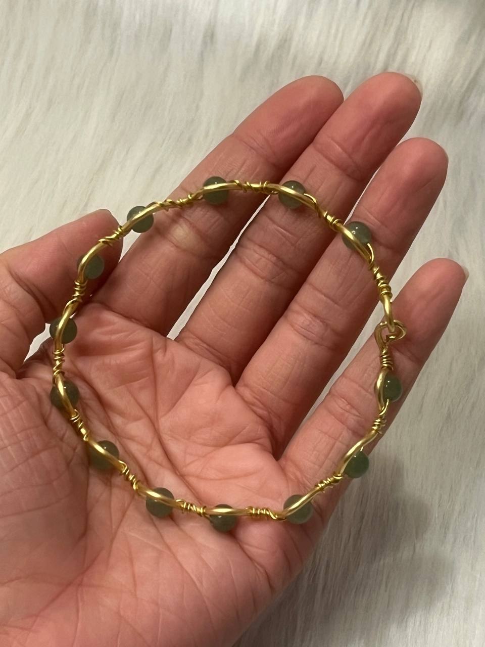 Crystals ripple brass bracelet