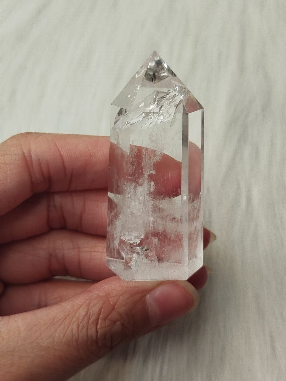 Clear quartz tower
