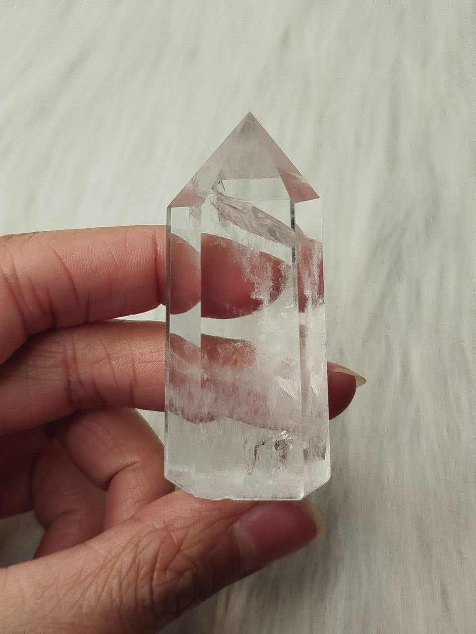 Clear quartz tower