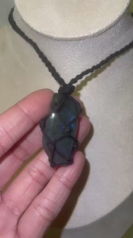 Labradorite macrame