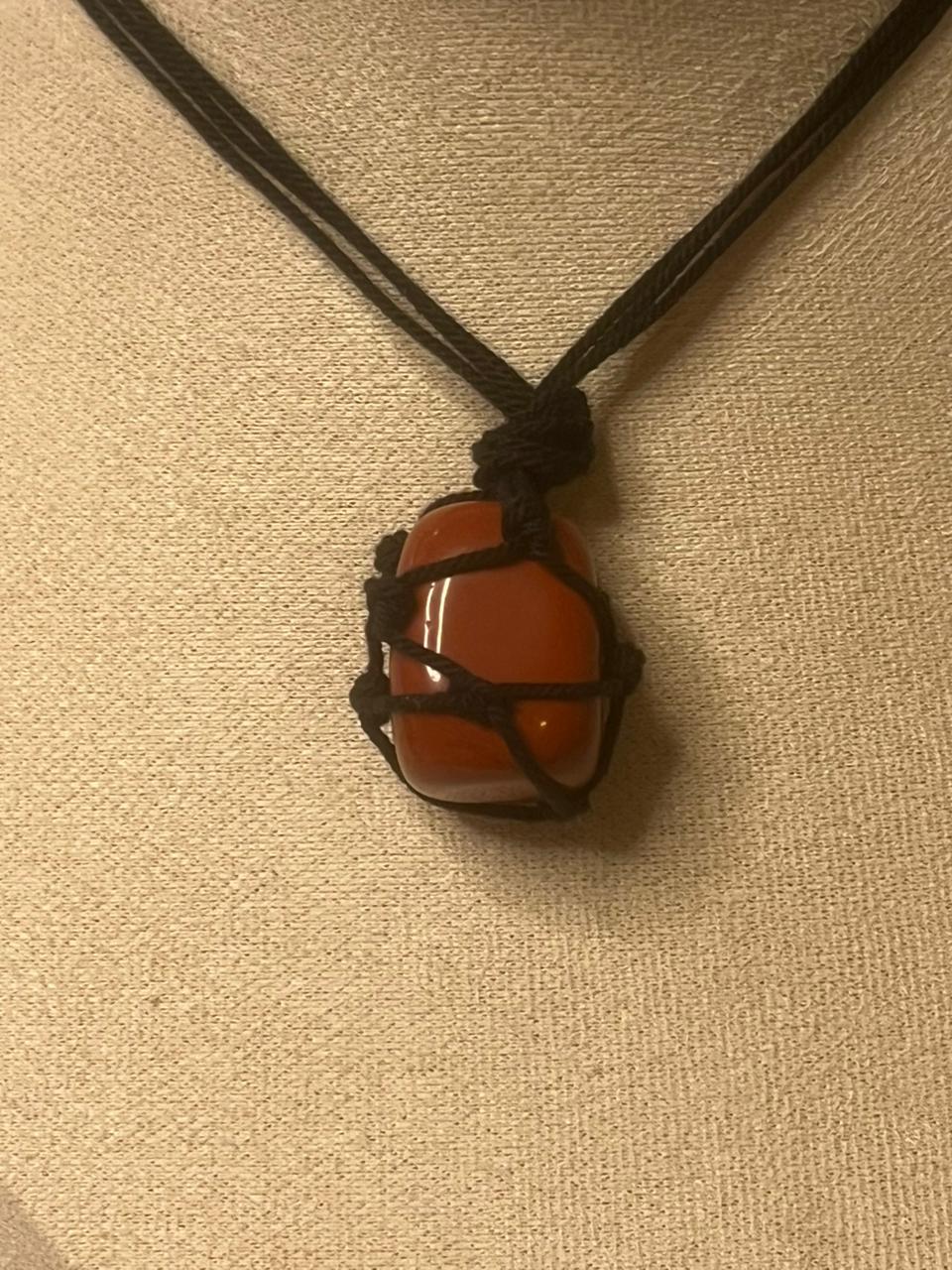 Red jasper macrame
