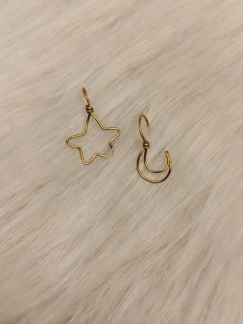 Astral brass earrings