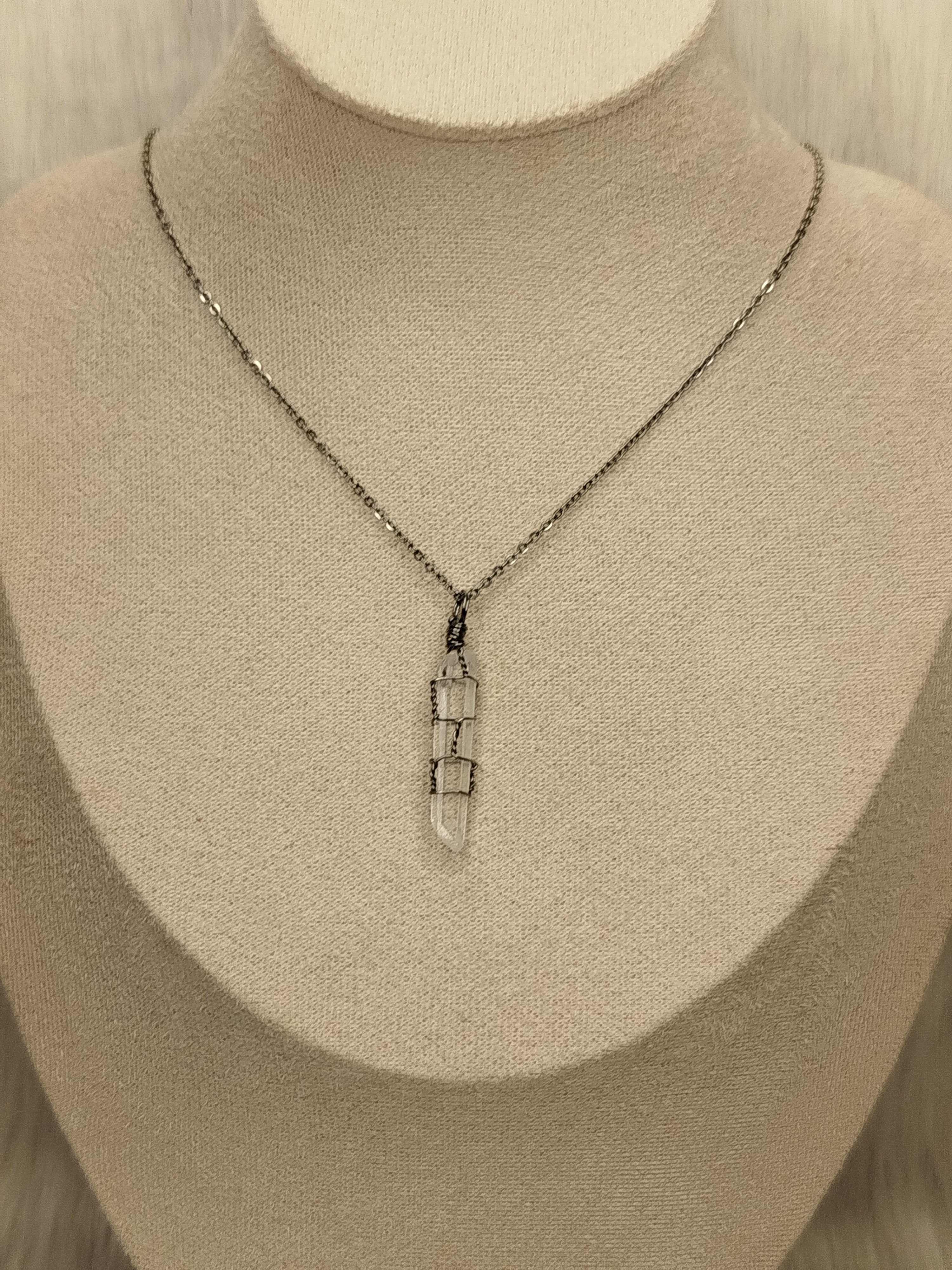 Clear quartz necklace