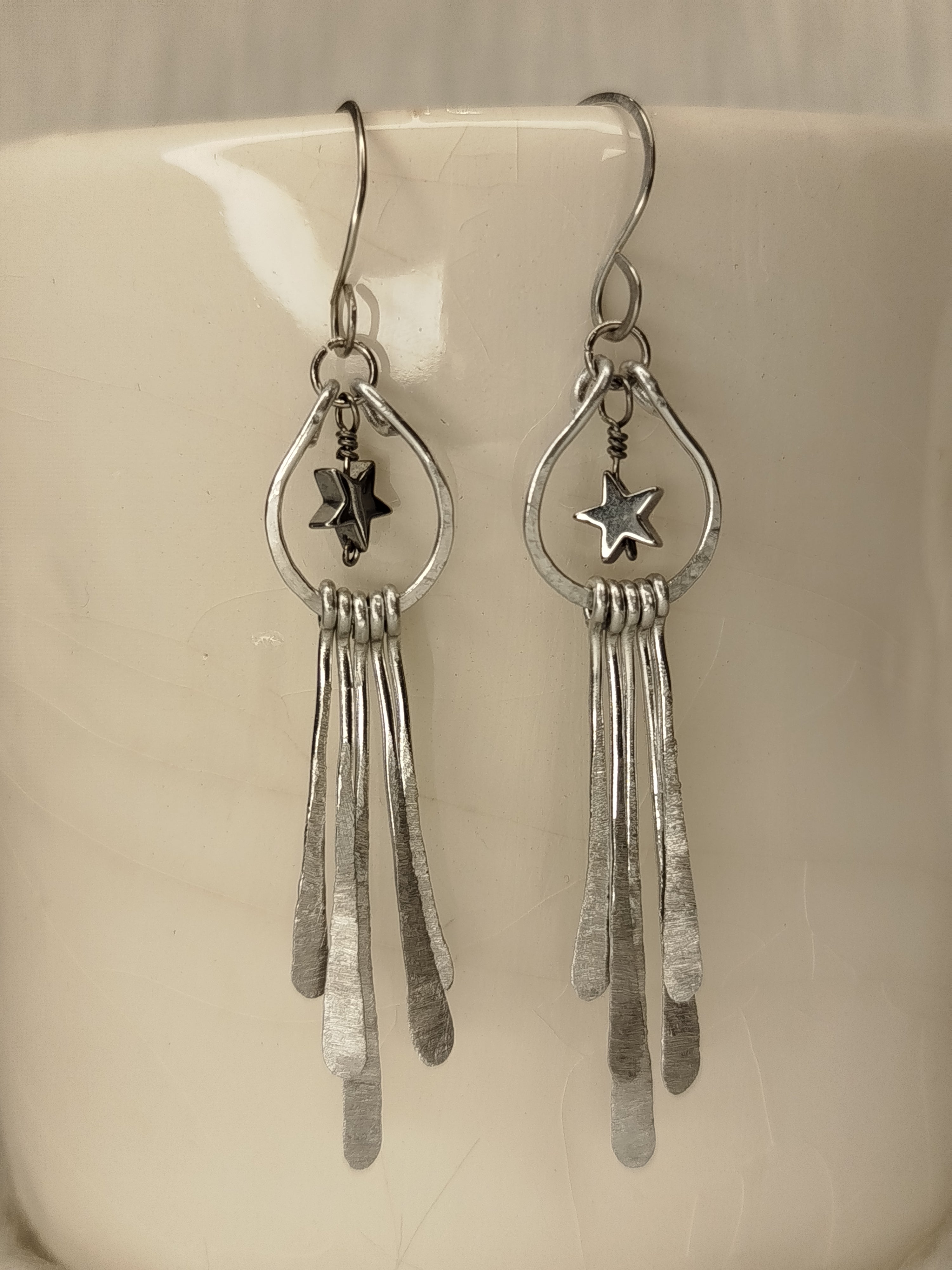 star hematite earrings