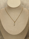 3 pearls brass necklace