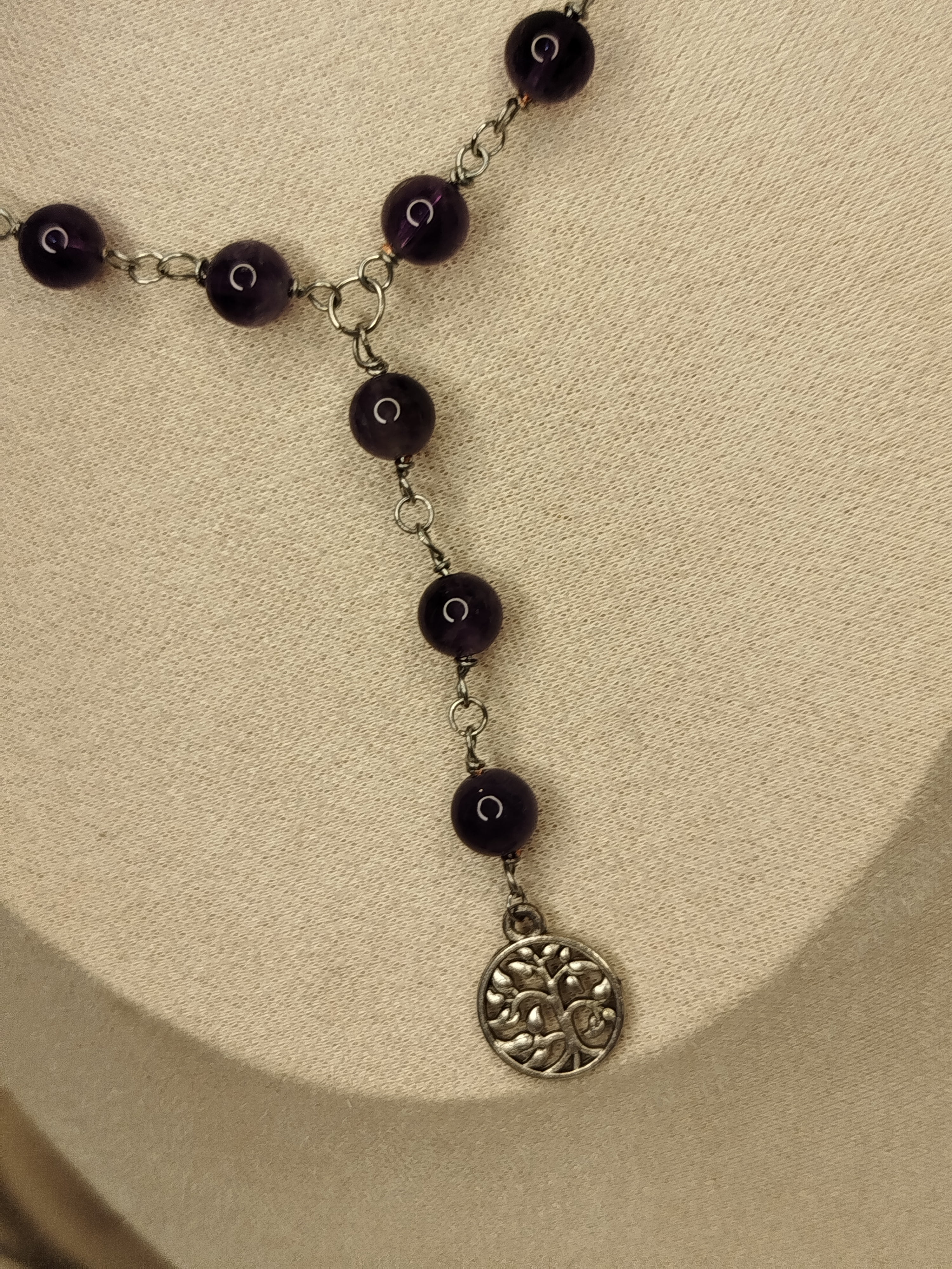 Amethyst beaded necklace