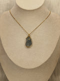 Celestite brass necklace