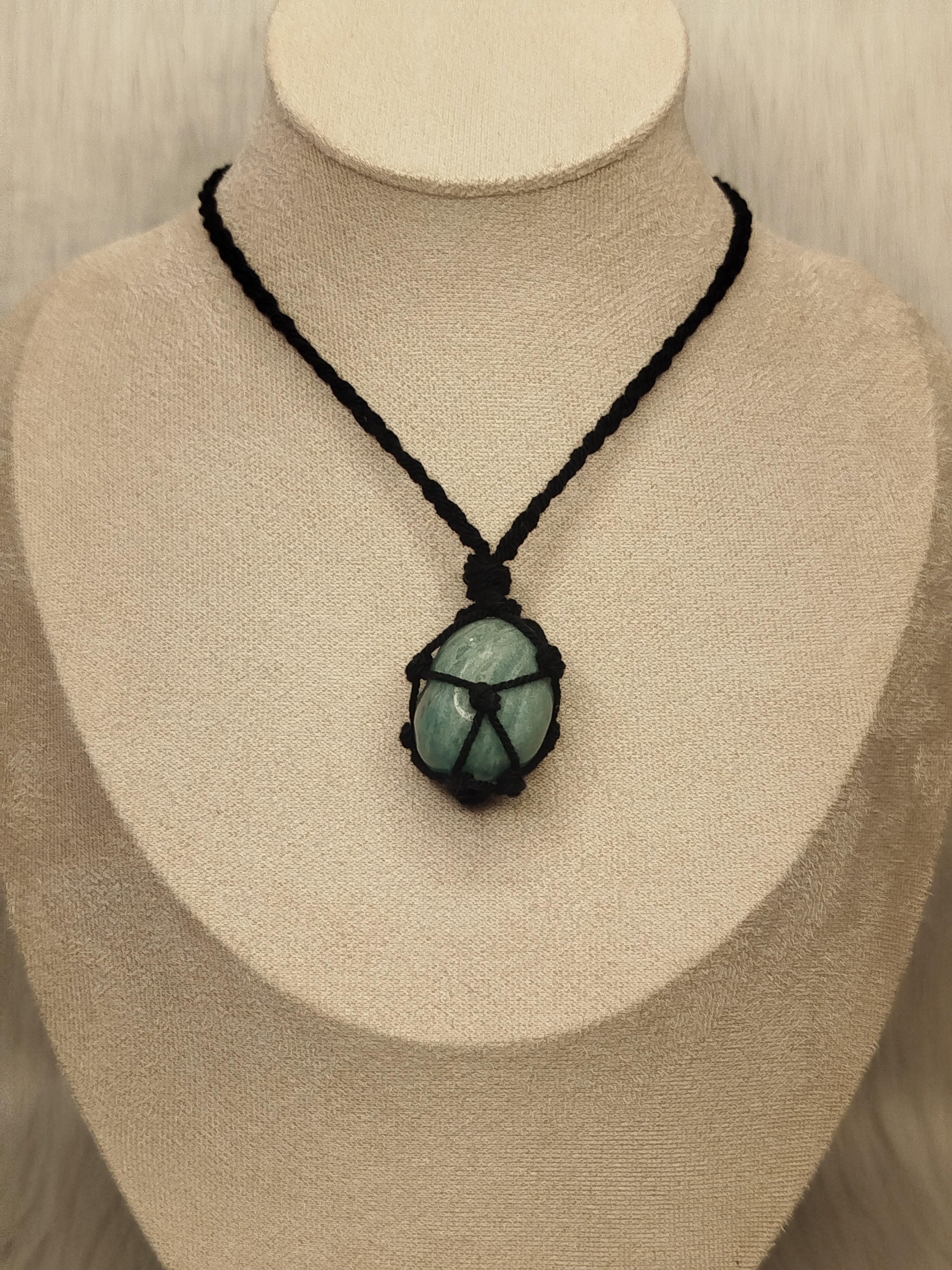 Amazonite macrame necklace