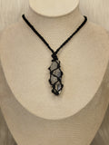 Clear quartz macrame necklace