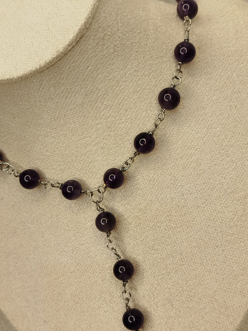 Amethyst beaded necklace