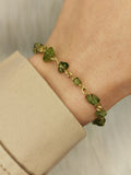 Peridot brass bracelet