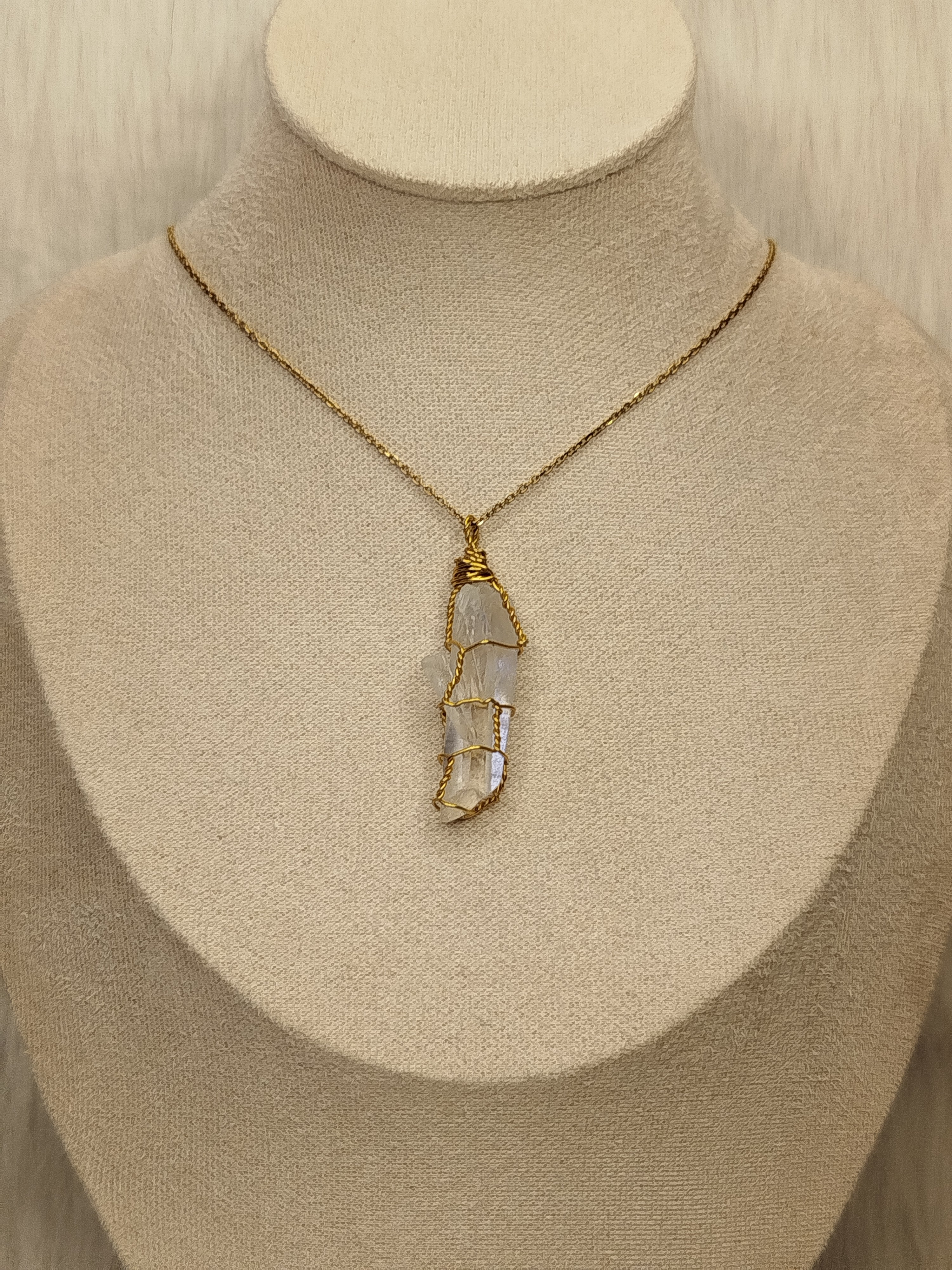 Clear quartz necklace