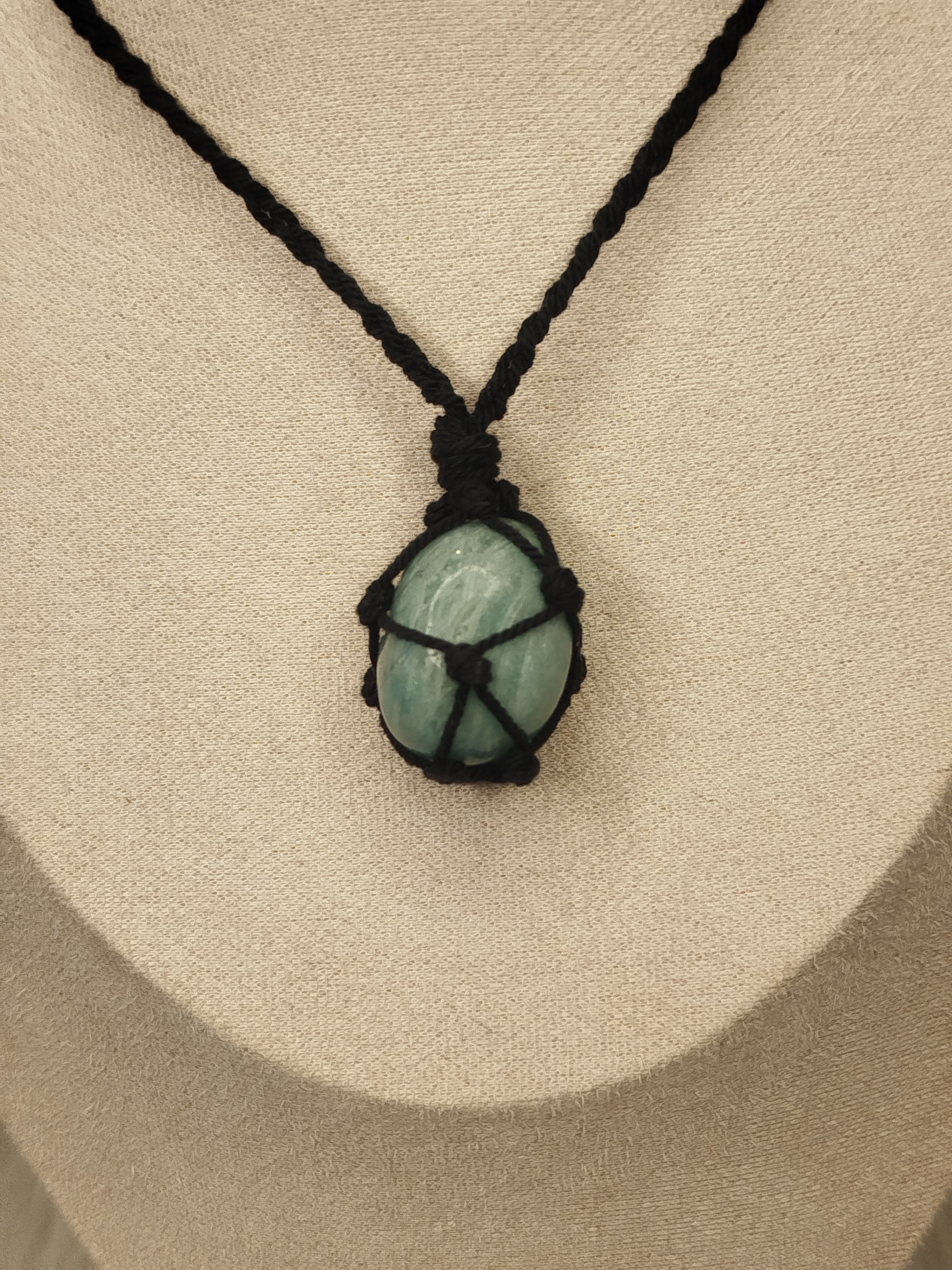 Amazonite macrame necklace