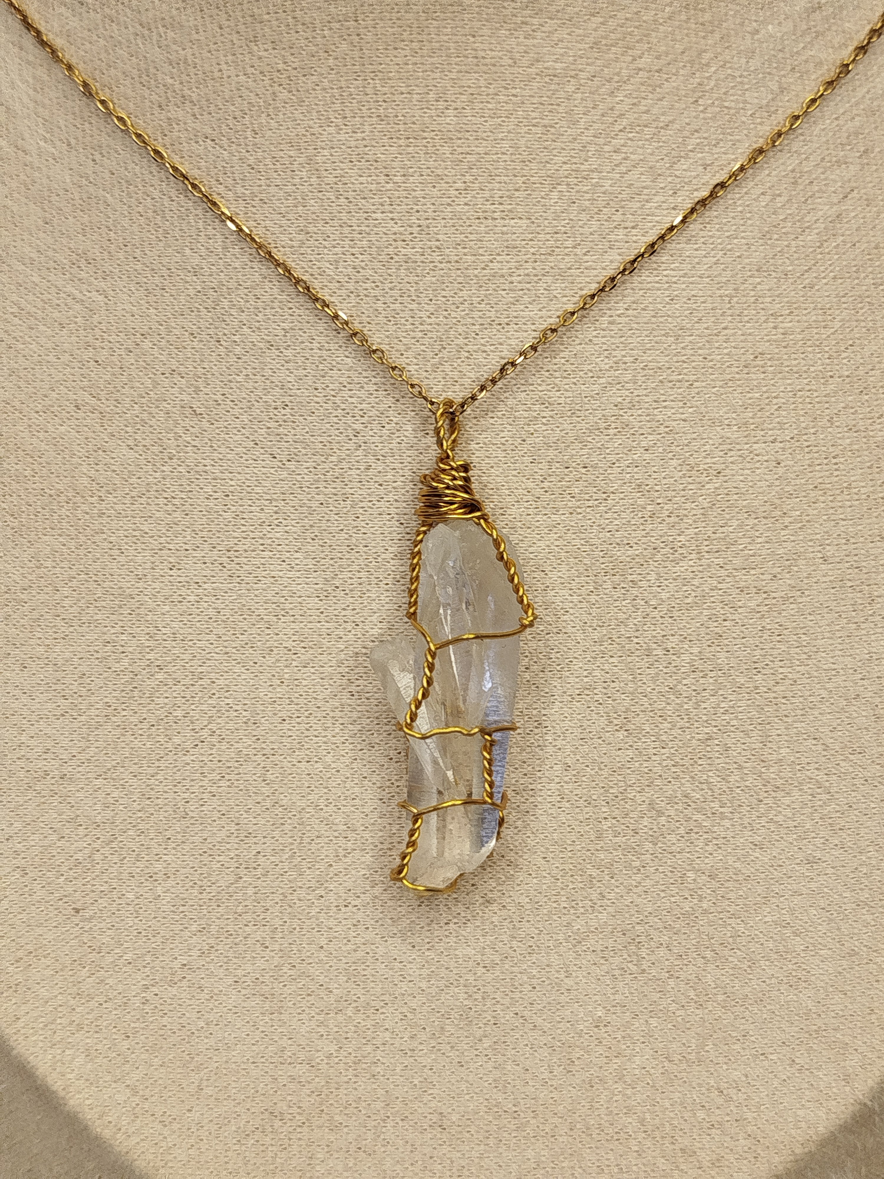 Clear quartz necklace