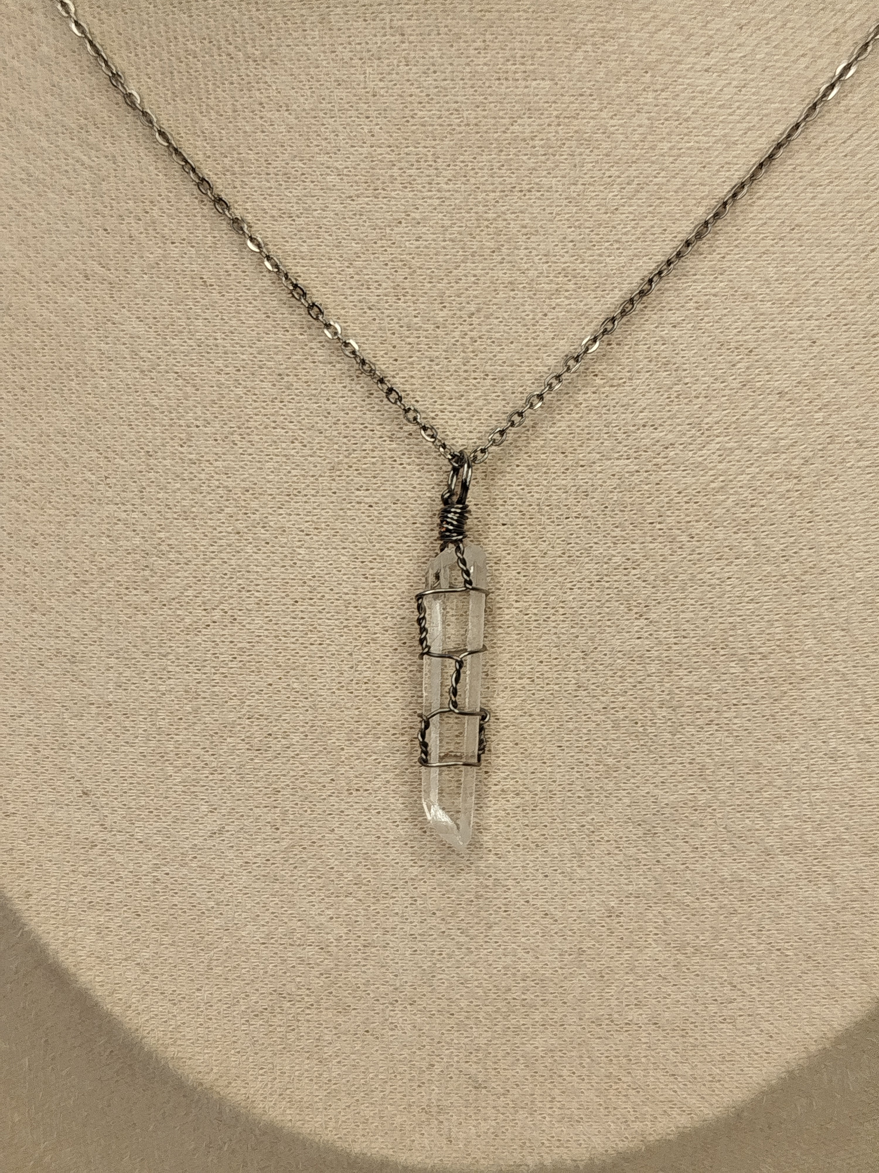 Clear quartz necklace