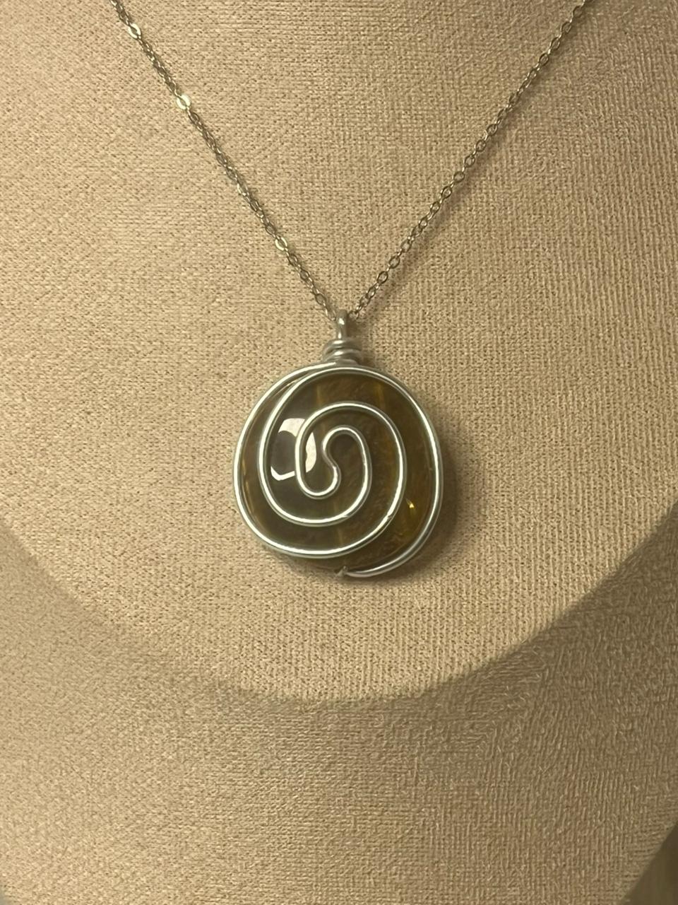 Tiger's eye spiral necklace